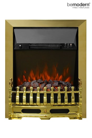 Be Modern Brass Bayden Electric Inset Fireplace (U44858) | £300