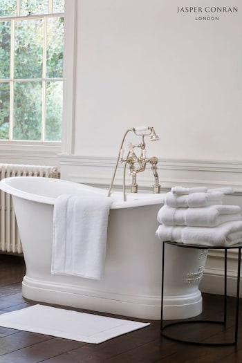 Jasper Conran London White Soft Velvety Tufted Turkish Cotton Bath Mat (U44920) | £30