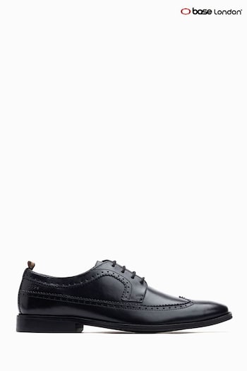 Base London Havisham Black Waxy Brogue Shoes (U45169) | £75