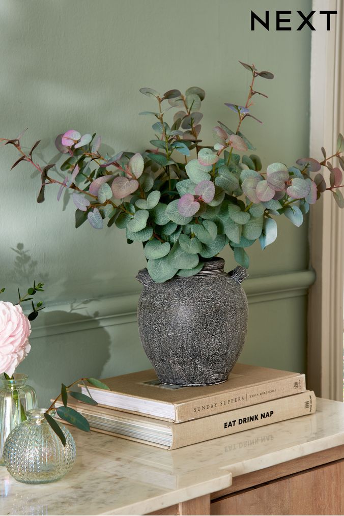 Green Artificial Eucalyptus In Urn Vase (U45368) | £50