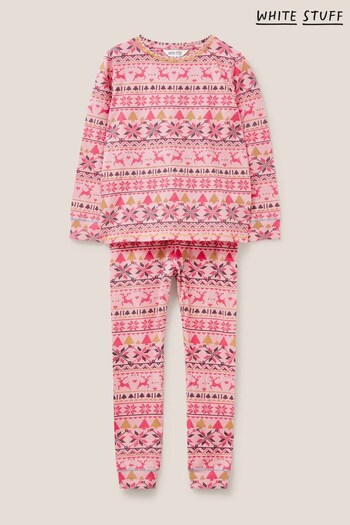 White Stuff Pink Fairisle Printed Pyjamas Set (U45816) | £25