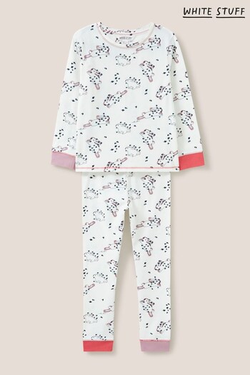 White Stuff Pink Bunny Printed Pyjamas Set (U45818) | £25