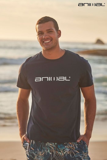 Animal Mens Navy Blue Classico Organic T-Shirt (U46289) | £20
