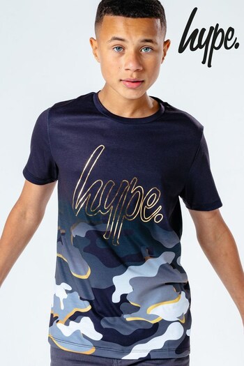 Hype. Kids Black Gold Line Camo T-Shirt (U46332) | £18