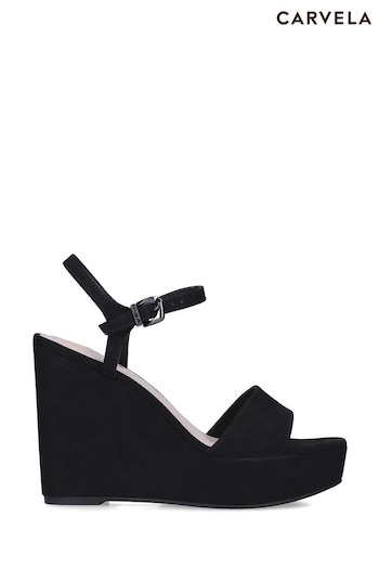 Carvela Black Glisten Sandals (U46745) | £119