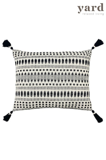 The Linen Yard Black Ganado Cushion (U46834) | £21