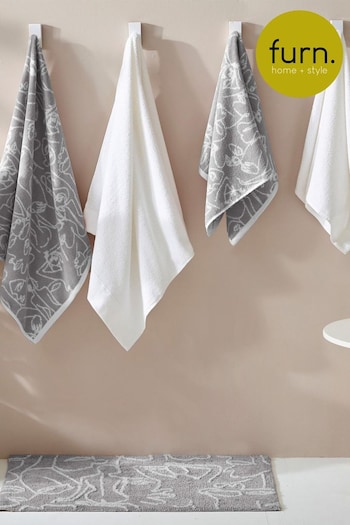 furn. Grey Everybody Abstract Cotton Towel (U46835) | £17 - £20