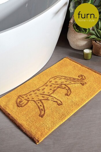 furn. Gold Leopard Cotton Bath Mat (U46927) | £17