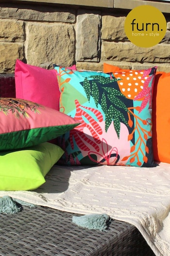 furn. Pink Coralina Outdoor Polyester Cushion (U46942) | £19