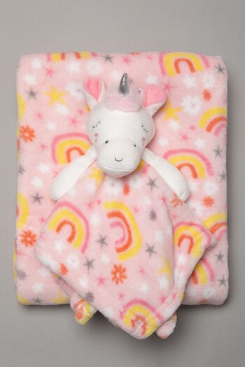 Snuggle Tots Pink Unicorn Comforter and Blanket Set (U47306) | £8