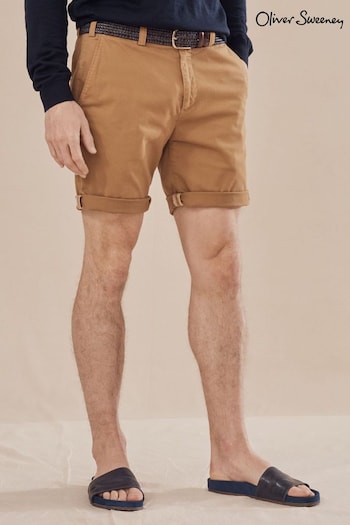 Oliver Sweeney Frades Tan Brown Cotton jersey Shorts (U47908) | £89