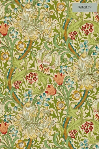 Morris & Co. Green Golden Lily Wallpaper Sample Wallpaper (U48591) | £1