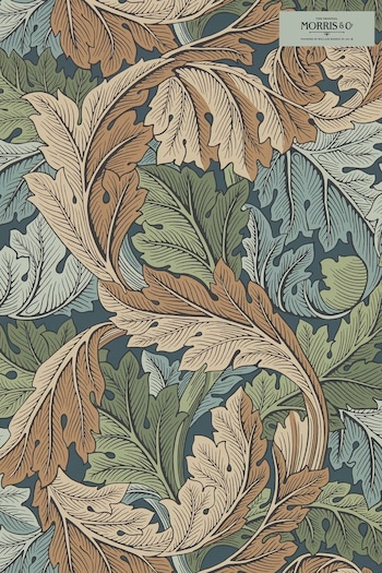 Morris & Co. Blue Acanthus Wallpaper Sample Wallpaper (U48627) | £1