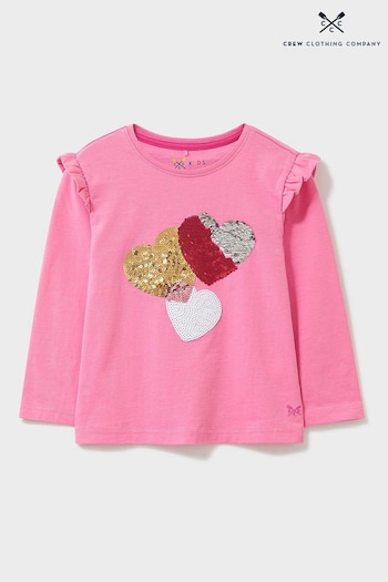 Crew Clothing Company Pink Heart Print Cotton Classic T-Shirt (U48758) | £22 - £26
