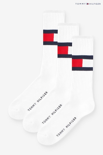 TH Mens White Flag Socks 3 Pack (U49475) | £30