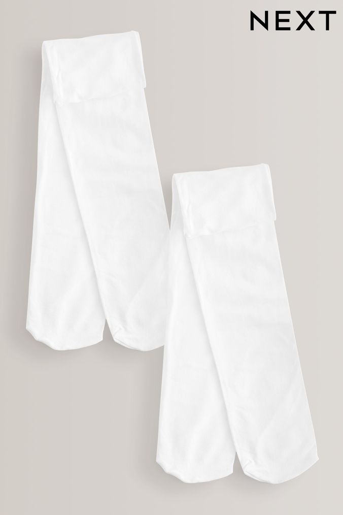 Girls white cotton tights best sale