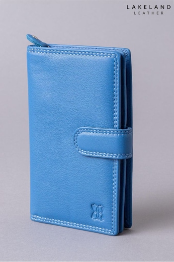 Lakeland Leather Blue Medium Leather Tab Purse (U4Y241) | £30