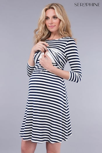 Seraphine Striped Maternity & Nursing Dress (U50448) | £59