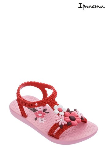 Ipanema Pink Floral Embellished Sandals (U50834) | £19