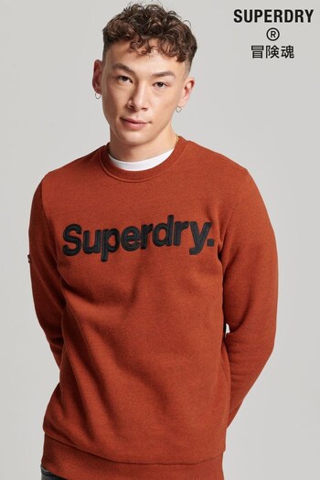 Superdry Orange Core Logo Classic Crew Sweatshirt (U50857) | £55