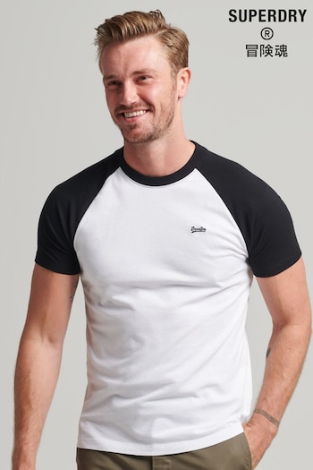 Superdry White Organic Cotton Baseball T-shirt (U51091) | £23