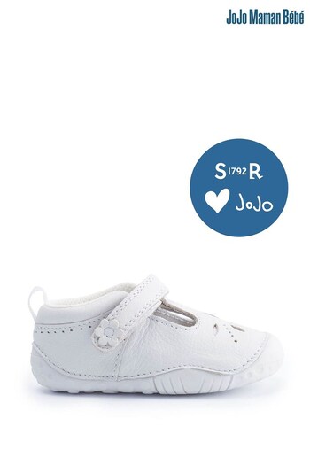 Start-Rite x JoJo Little Pal First Walker White Leather Riptape pelota Shoes (U51881) | £34