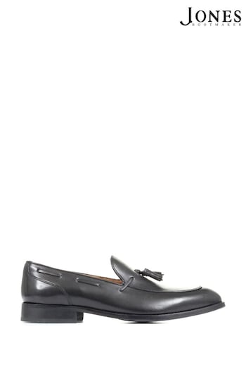 Jones Bootmaker Mens Devon Black Leather Tassel Loafers (U52160) | £89