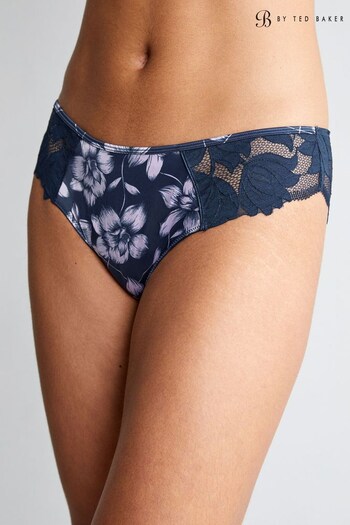 B by Ted Baker Navy/Lilac Satin Hipster Knicker (U52275) | £15