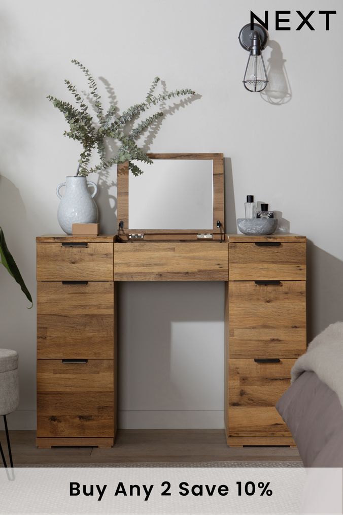 Dressing table with discount drawers either side