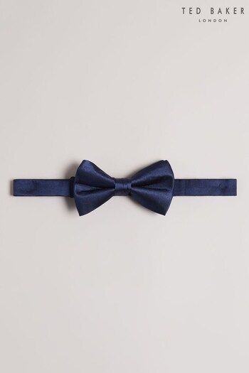 Ted Baker Blubow Navy Blue Plain Satin Bowtie (U52358) | £45