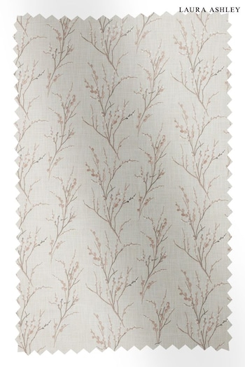 Laura Ashley Blush Pink Pussy Willow Embroidery Fabric By The Metre (U52381) | £59
