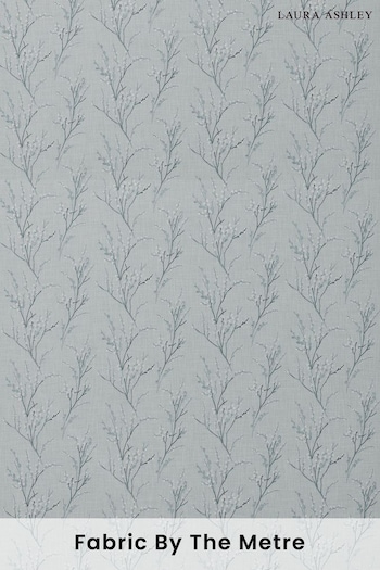 Laura Ashley SeaDas Blue Pussy Willow Embroidery Fabric By The Metre (U52383) | £59