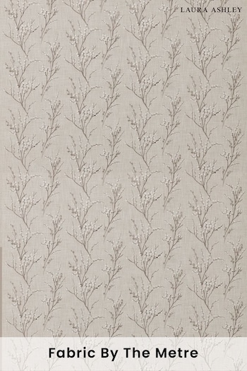 Laura Ashley Steel Grey Pussy Willow Embroidery Fabric By The Metre (U52384) | £59