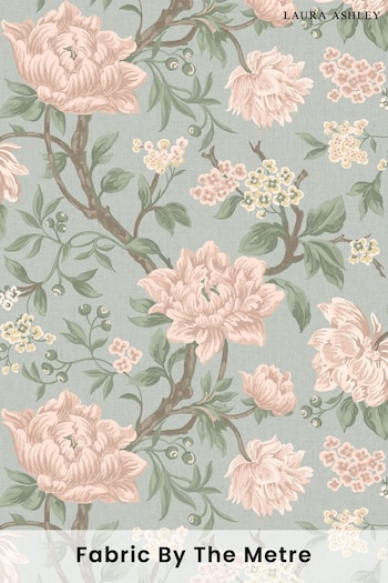 Laura Ashley Blush Pink Tapestry Floral Fabric By The Metre (U52387) | £47