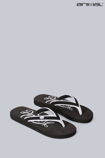 Animal Womens Lilac Black Swish Recycled Flip Flops (U52672) | £20