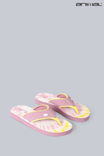 Animal Kids Pink Fuchsia Swish Recycled Flip Flops (U52690) | £20