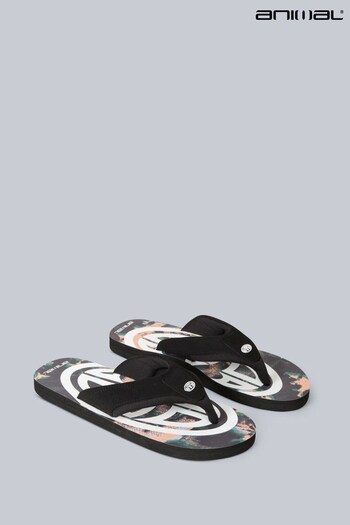 Animal Mens Jekyl Recycled Black Flip Flops (U52693) | £22