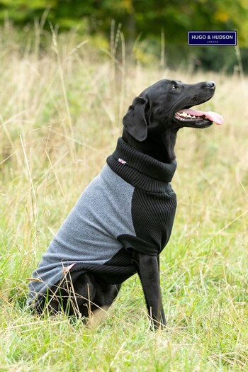 Hugo & Hudson Grey Fleece and Knit Dog Jumper (U52696) | £35 - £37