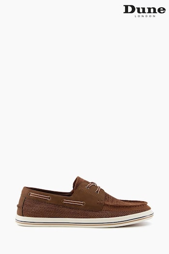 Dune London Brown Burnner Knitted Boat Shoes (U52815) | £75