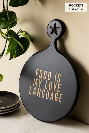 Rockett St George Black Food is My Love Language Wood Serveboard (U53035) | £32