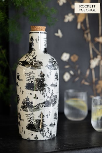 Rockett St George Black/White Willow Toile Bottle Vase (U53406) | £25