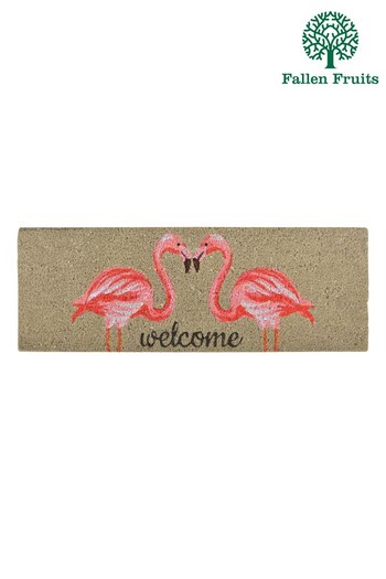 Fallen Fruits Pink Coir Flamingo Shaped Doormat (U53507) | £15