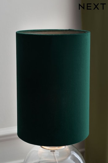 Green Cylindrical Velvet Light Shade (U53788) | £15