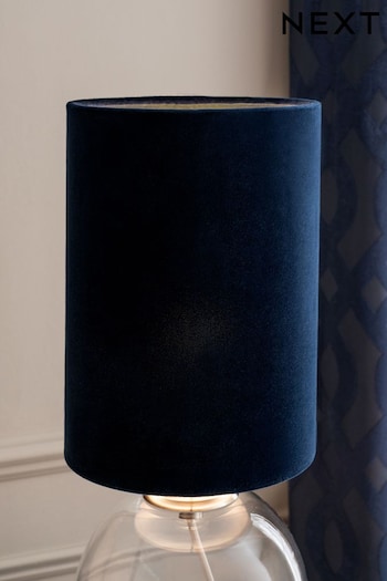 Navy Blue Cylindrical Velvet Light Shade (U53790) | £15
