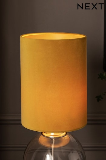 Ochre Yellow Cylindrical Velvet Light Shade (U53798) | £15