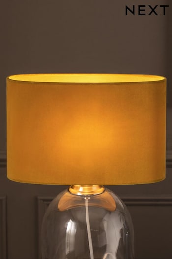 Ochre Yellow Oval Velvet Light Shade (U53806) | £22