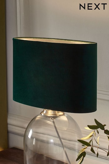 Green Oval Velvet Light Shade (U53811) | £22