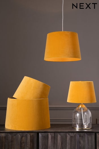 Ochre Yellow Velvet Easy Fit Shade Ceiling Light (U53812) | £18 - £25