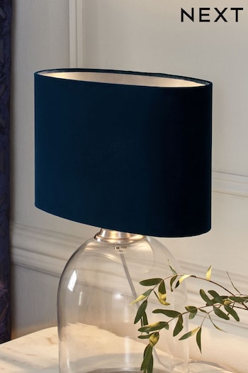 Navy Blue Oval Velvet Light Shade (U53820) | £22