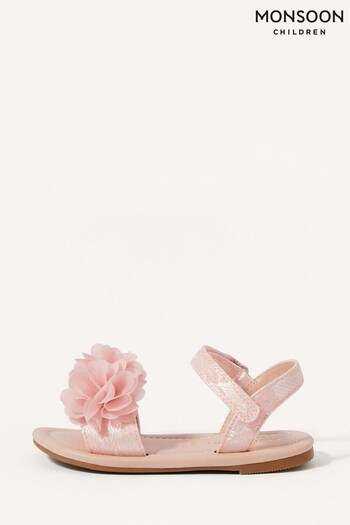 Monsoon Pink Shimmer Corsage Walker Sandals (U53882) | £16